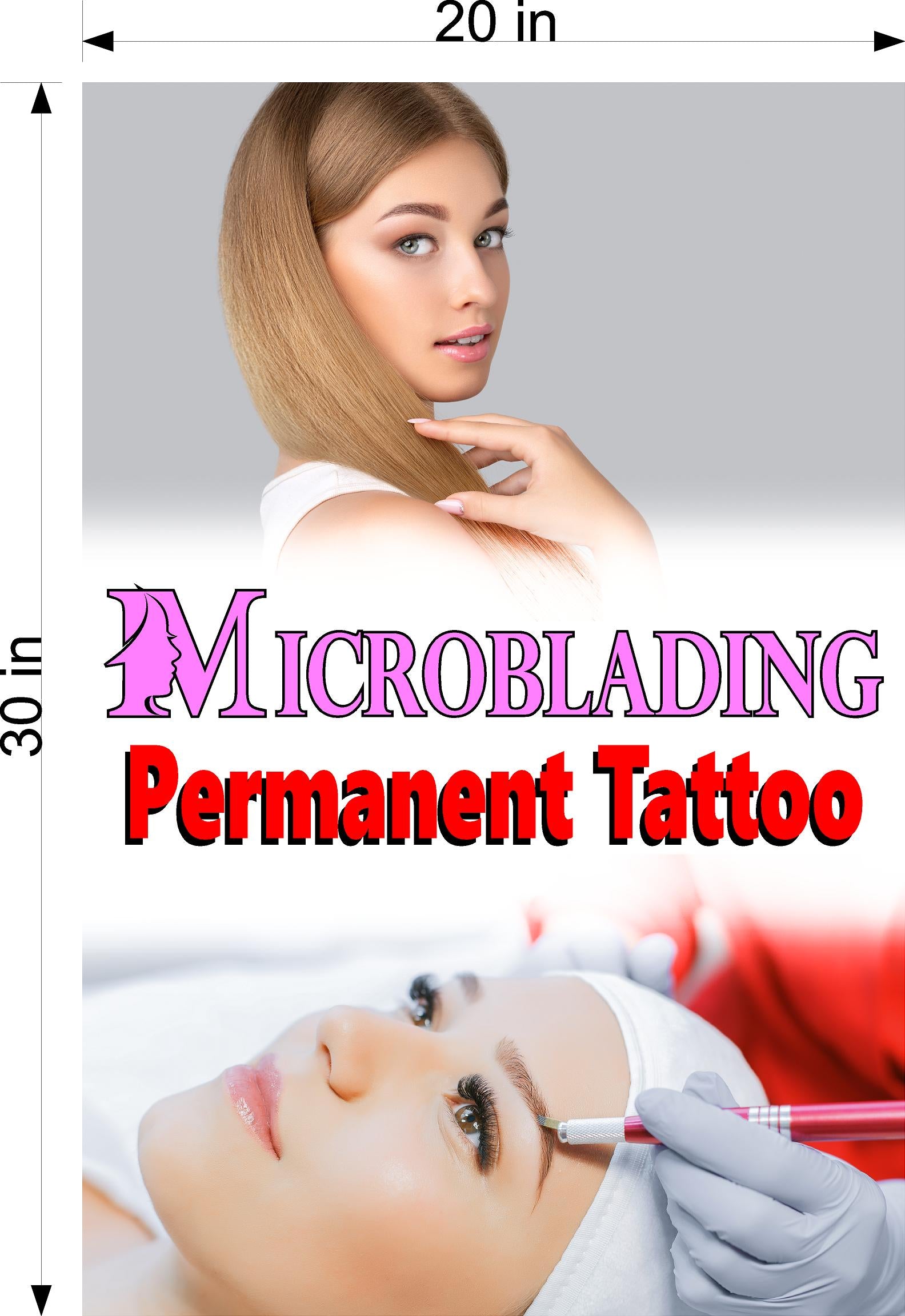 Microblading 14 Wallpaper Fabric Poster with Adhesive Backing Wall Interior Services Permanent Makeup Tattoo Vertical