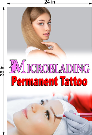 Microblading 14 Perforated Mesh One Way Vision See-Through Window Vinyl Salon Services Permanent Makeup Tattoo Vertical