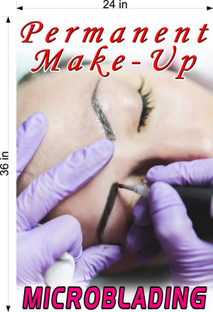 Microblading 05 Perforated Mesh One Way Vision See-Through Window Vinyl Salon Permanent Make-Up Vertical