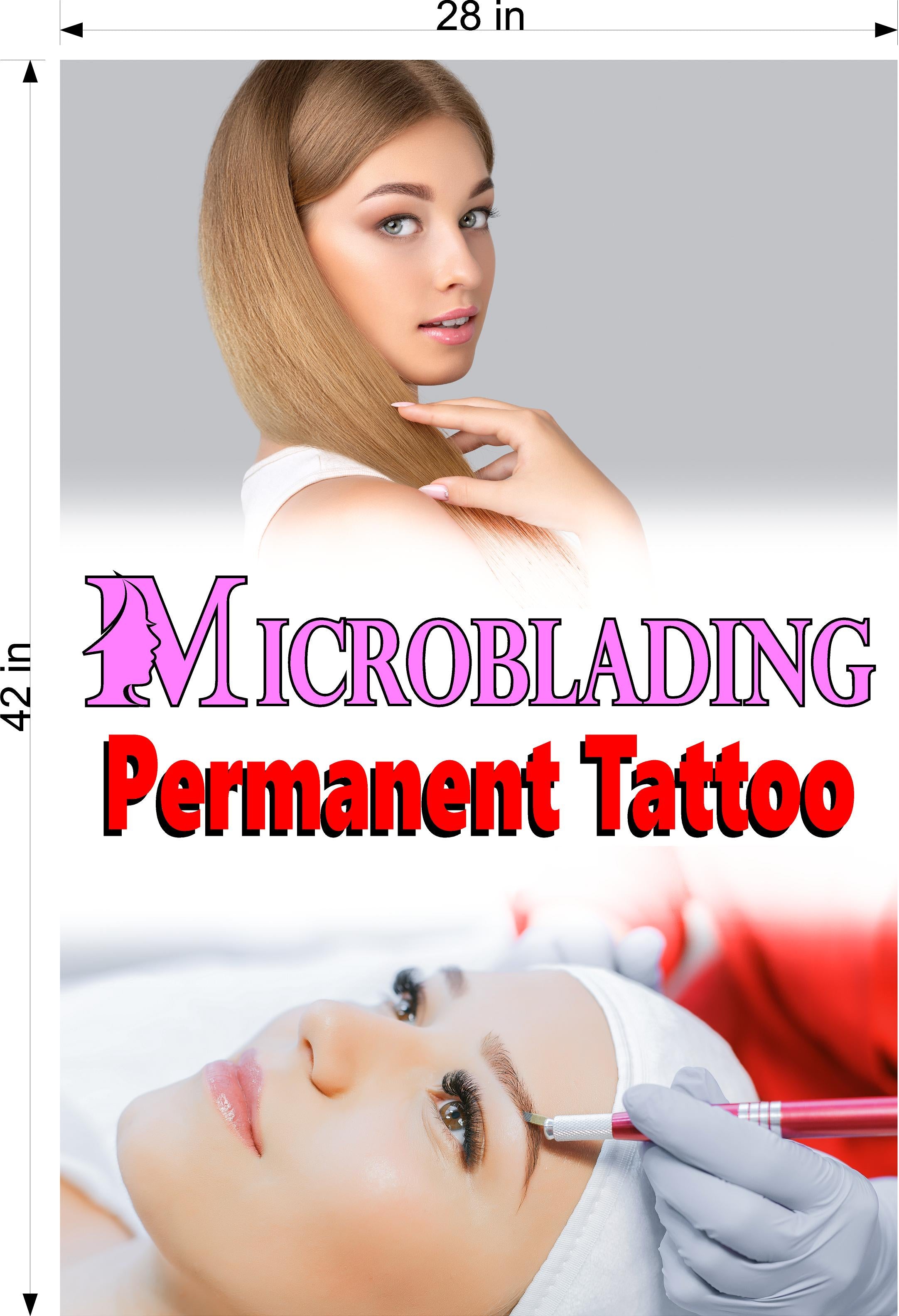 Microblading 14 Wallpaper Fabric Poster with Adhesive Backing Wall Interior Services Permanent Makeup Tattoo Vertical