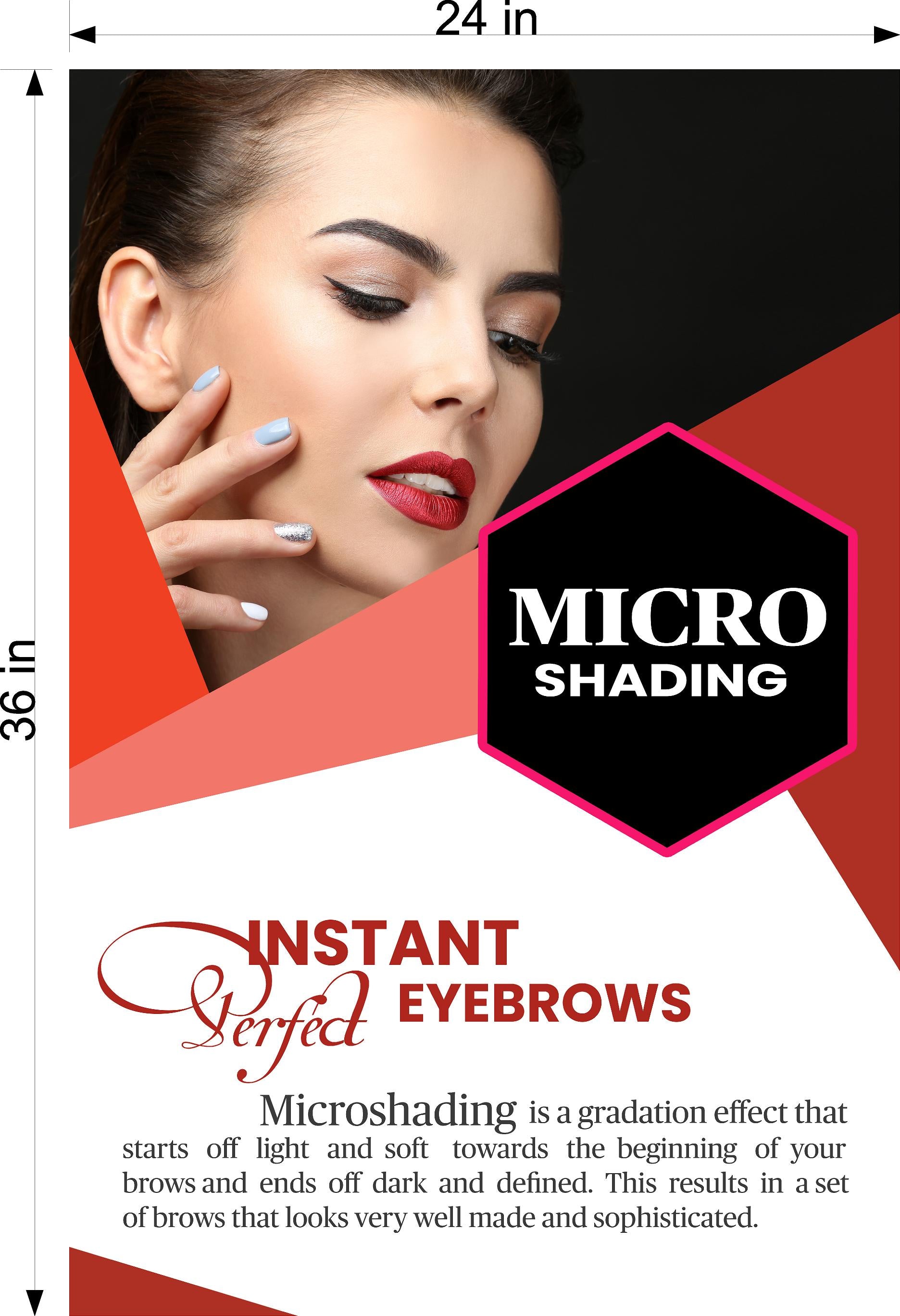 Microshading 01 Perforated Mesh One Way Vision See-Through Window Vinyl Salon Services Makeup Vertical