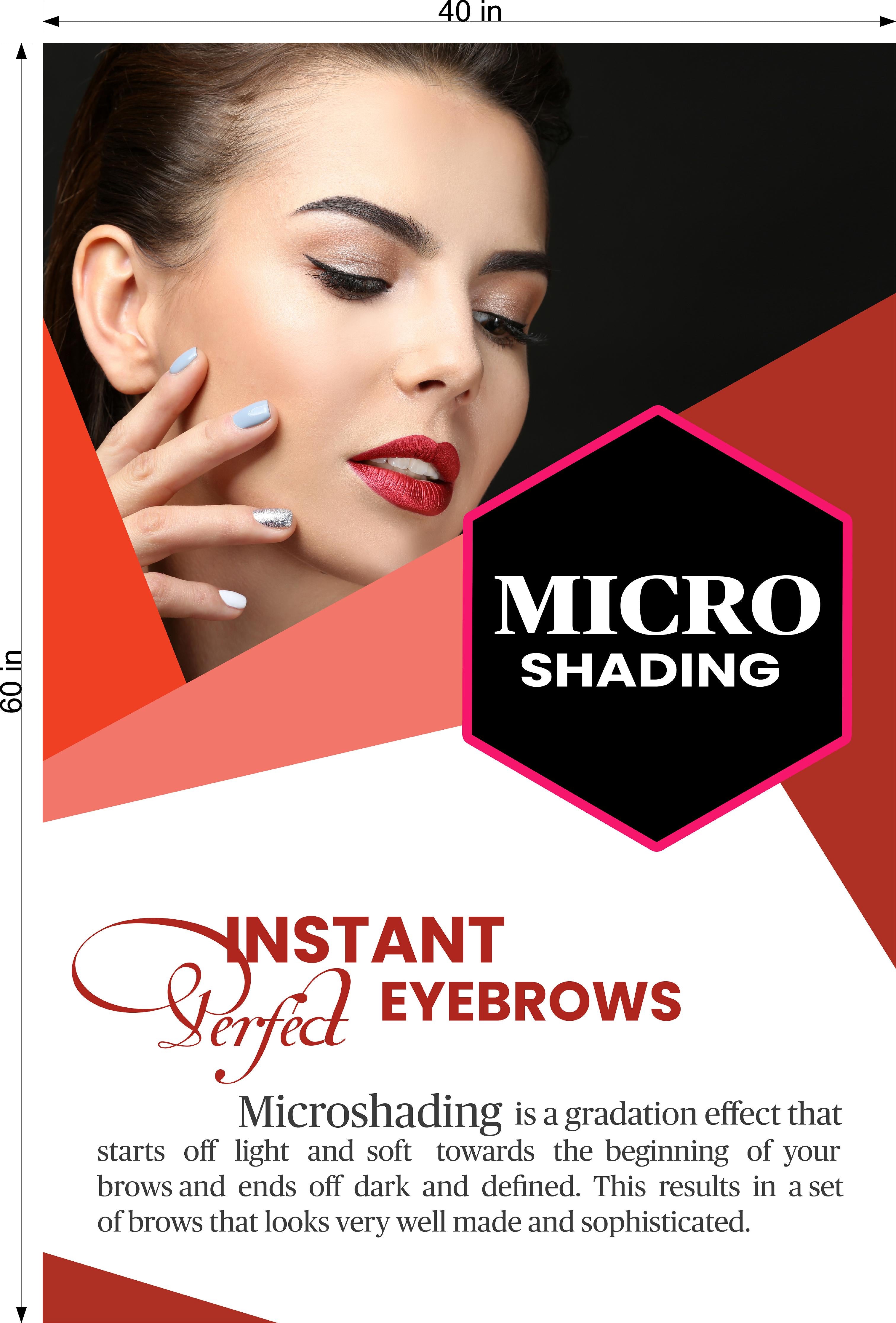 Microshading 01 Perforated Mesh One Way Vision See-Through Window Vinyl Salon Services Makeup Vertical