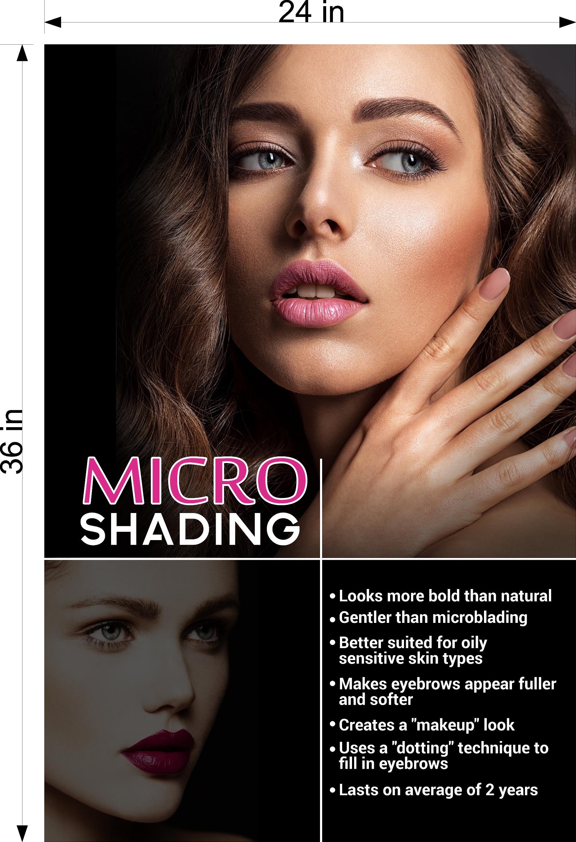 Microshading 02 Perforated Mesh One Way Vision See-Through Window Vinyl Salon Services Makeup Vertical