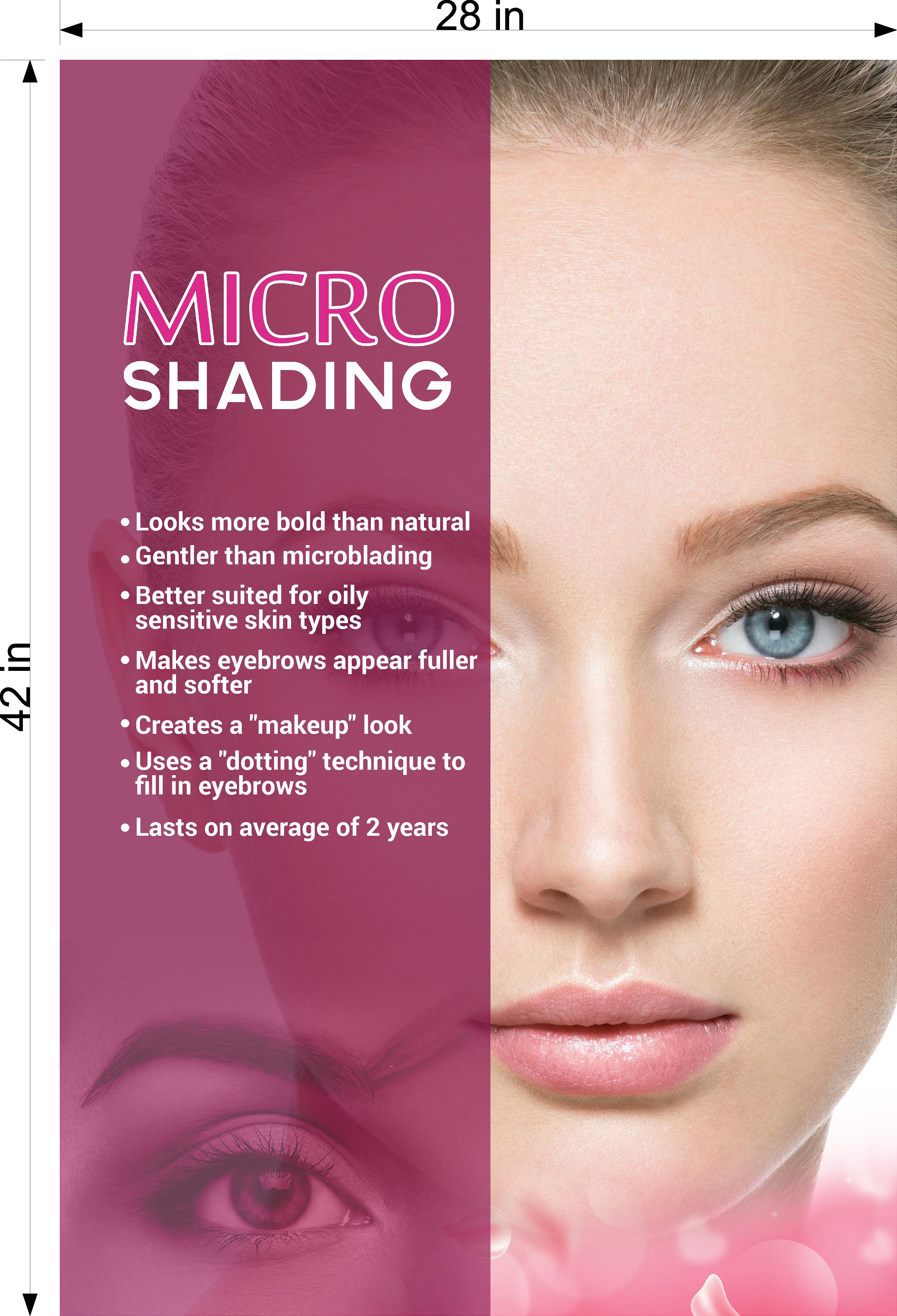 Microshading 04 Perforated Mesh One Way Vision See-Through Window Vinyl Salon Services Makeup Vertical