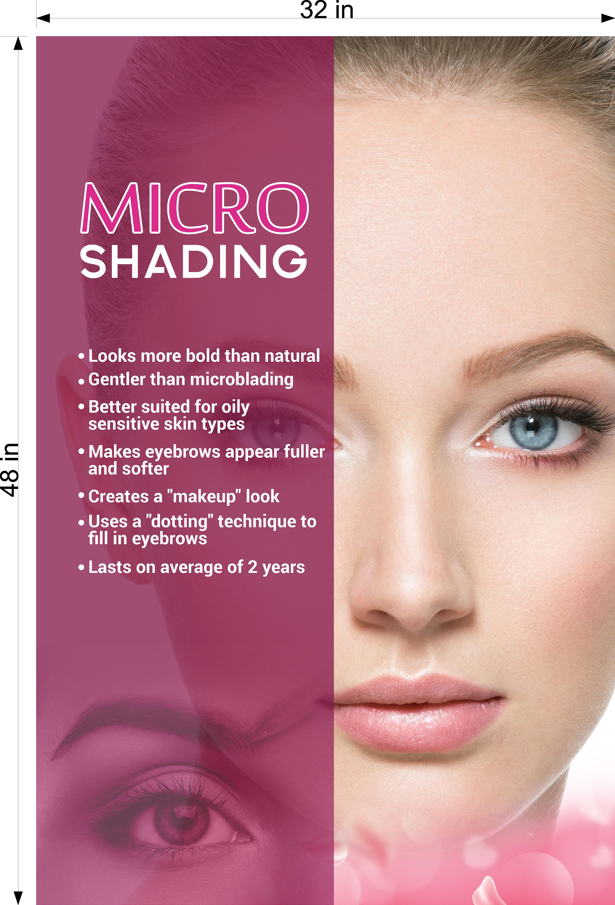 Microshading 04 Perforated Mesh One Way Vision See-Through Window Vinyl Salon Services Makeup Vertical