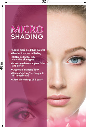 Microshading 04 Perforated Mesh One Way Vision See-Through Window Vinyl Salon Services Makeup Vertical