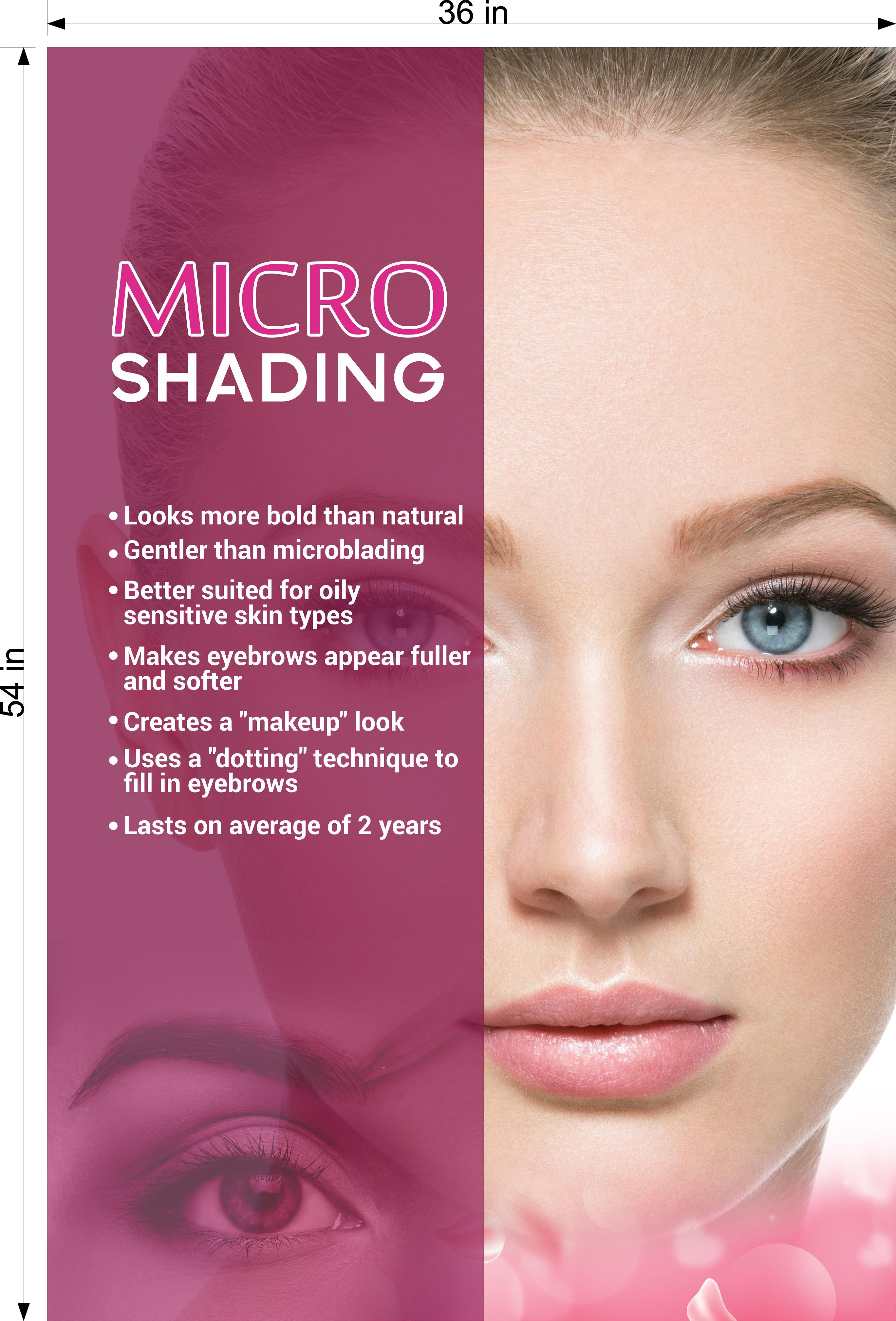 Microshading 04 Perforated Mesh One Way Vision See-Through Window Vinyl Salon Services Makeup Vertical