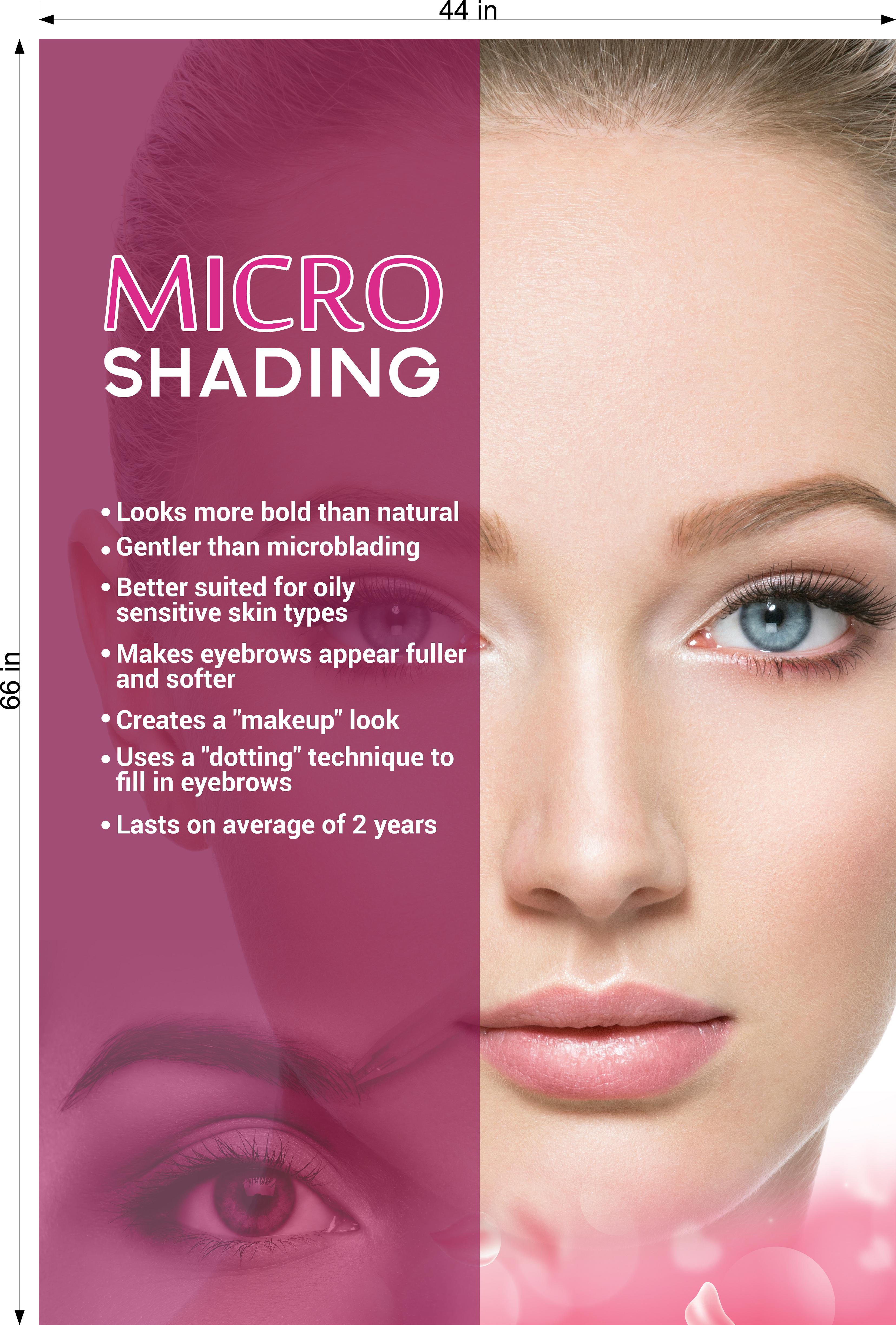 Microshading 04 Perforated Mesh One Way Vision See-Through Window Vinyl Salon Services Makeup Vertical