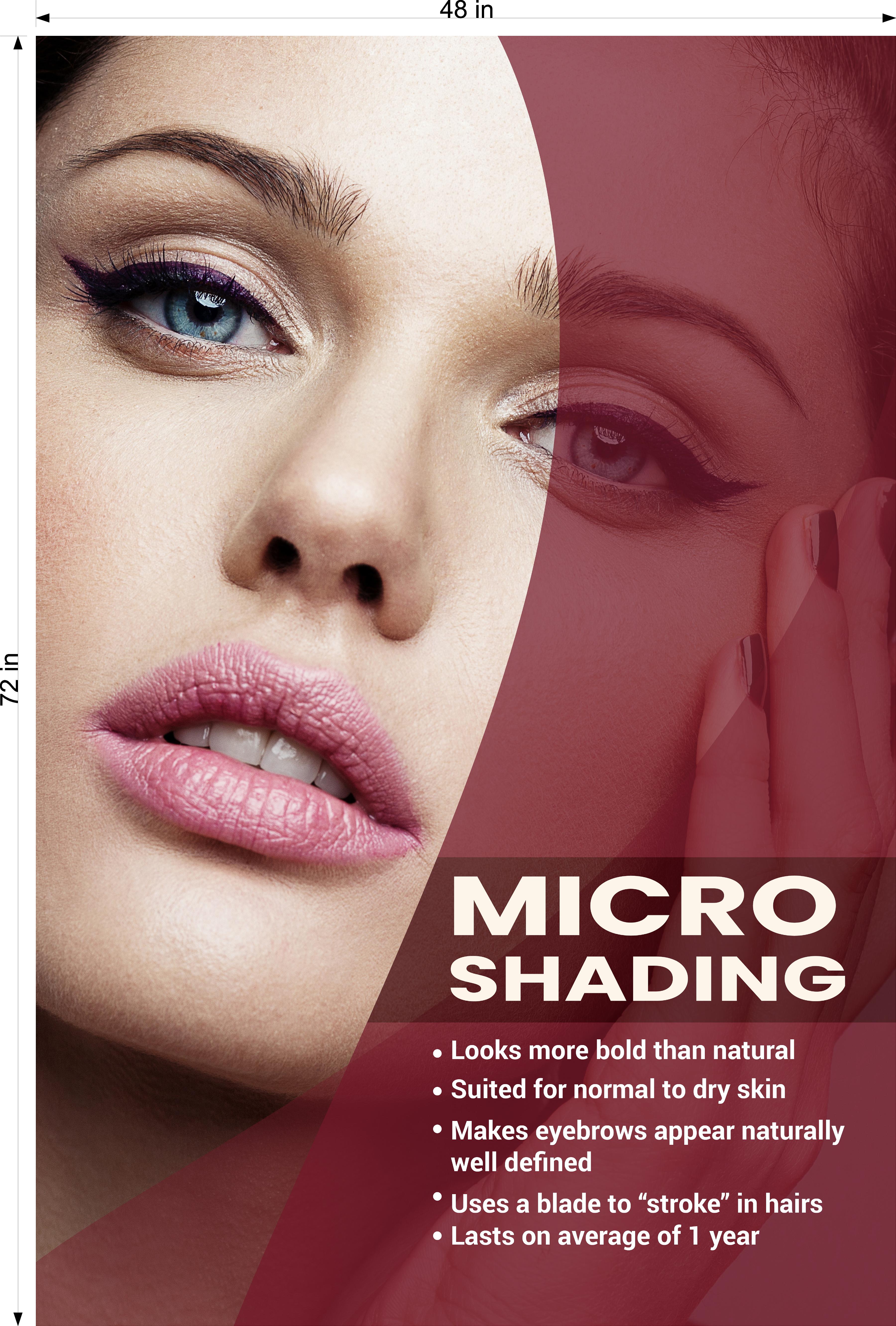 Microshading 06 Perforated Mesh One Way Vision See-Through Window Vinyl Salon Services Makeup Vertical