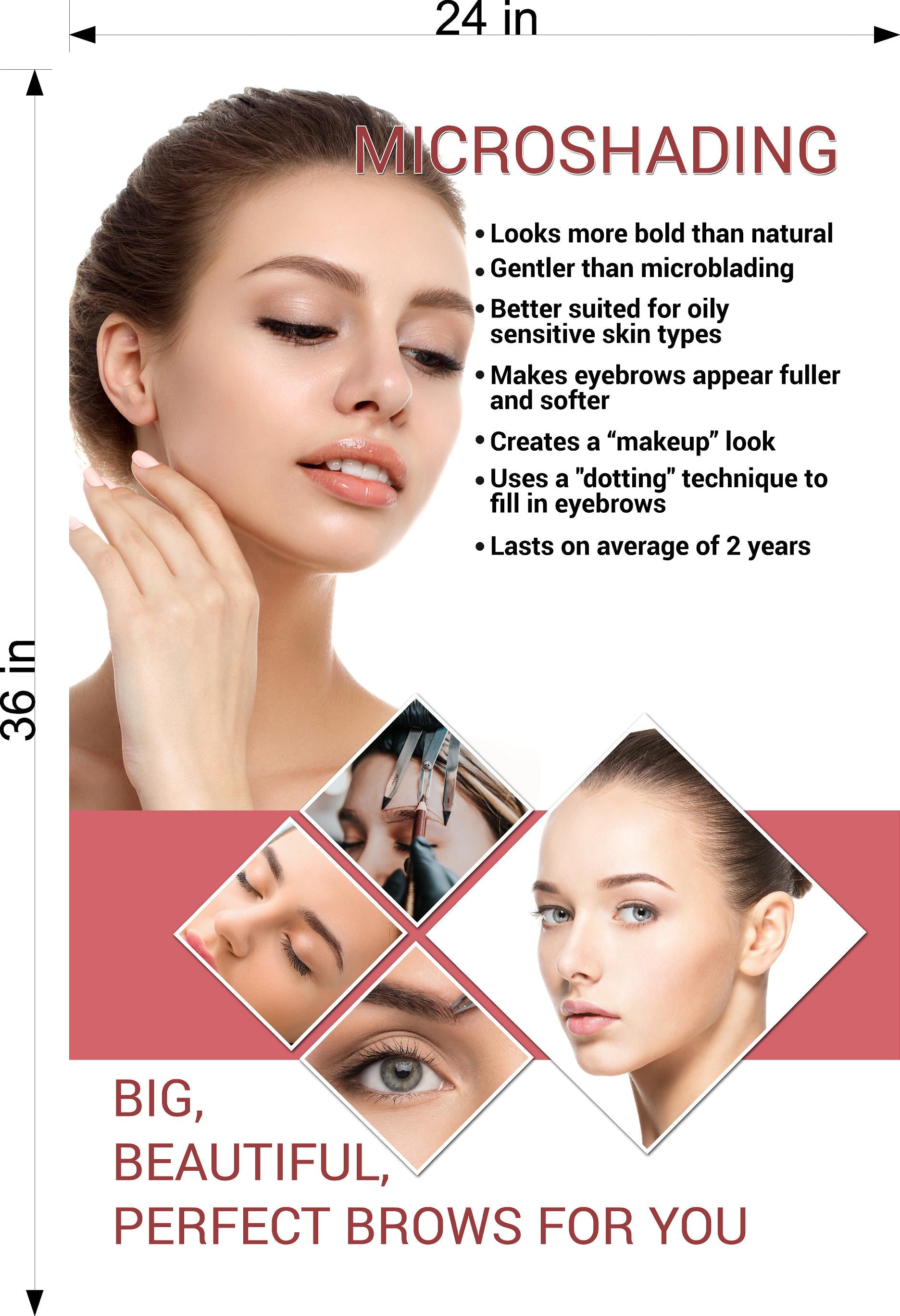 Microshading 07 Photo-Realistic Paper Poster Non-Laminated Services Semi-permanent Make-Up shading Eyebrows Vertical