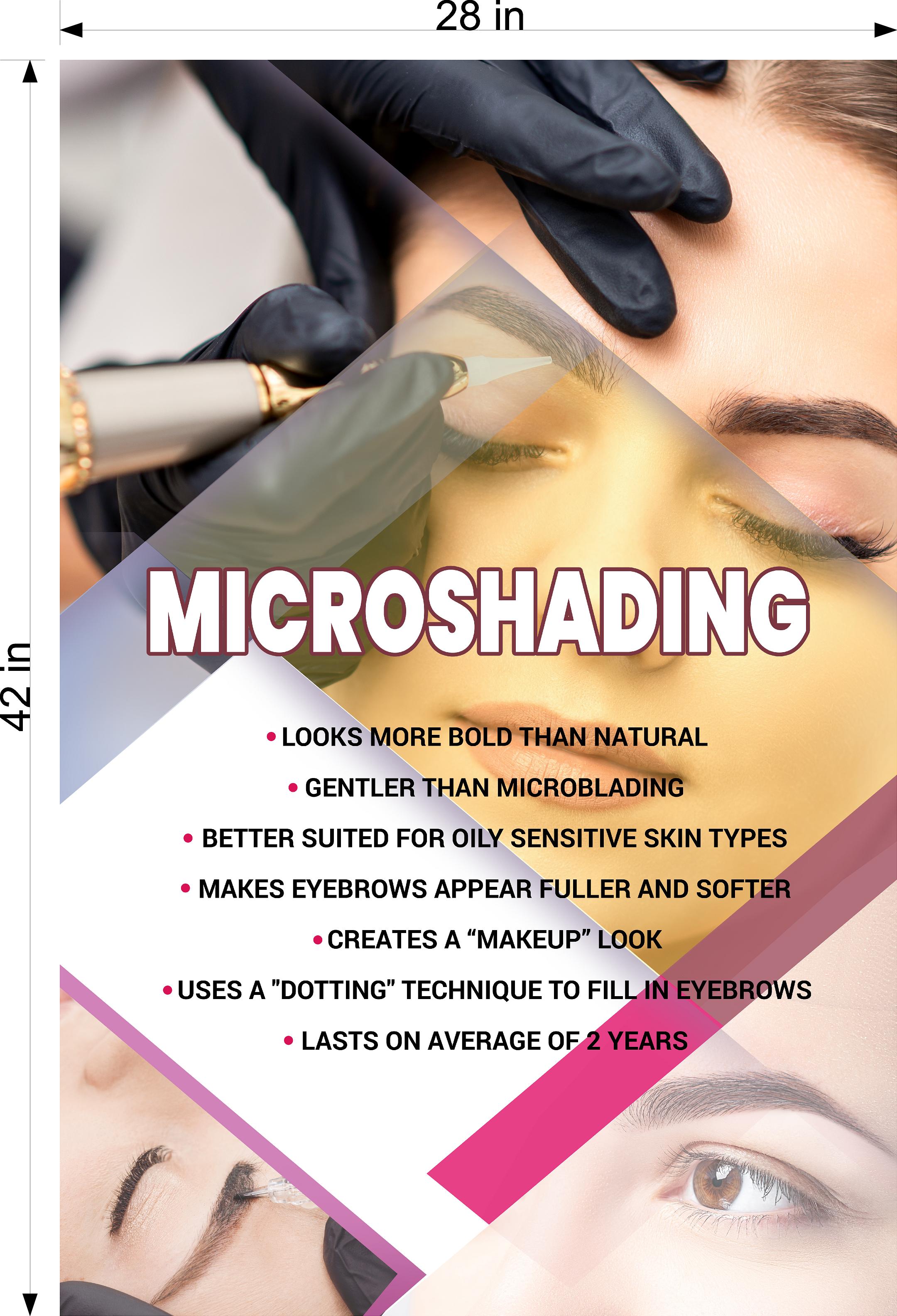Microshading 08 Perforated Mesh One Way Vision See-Through Window Vinyl Salon Services Makeup Vertical
