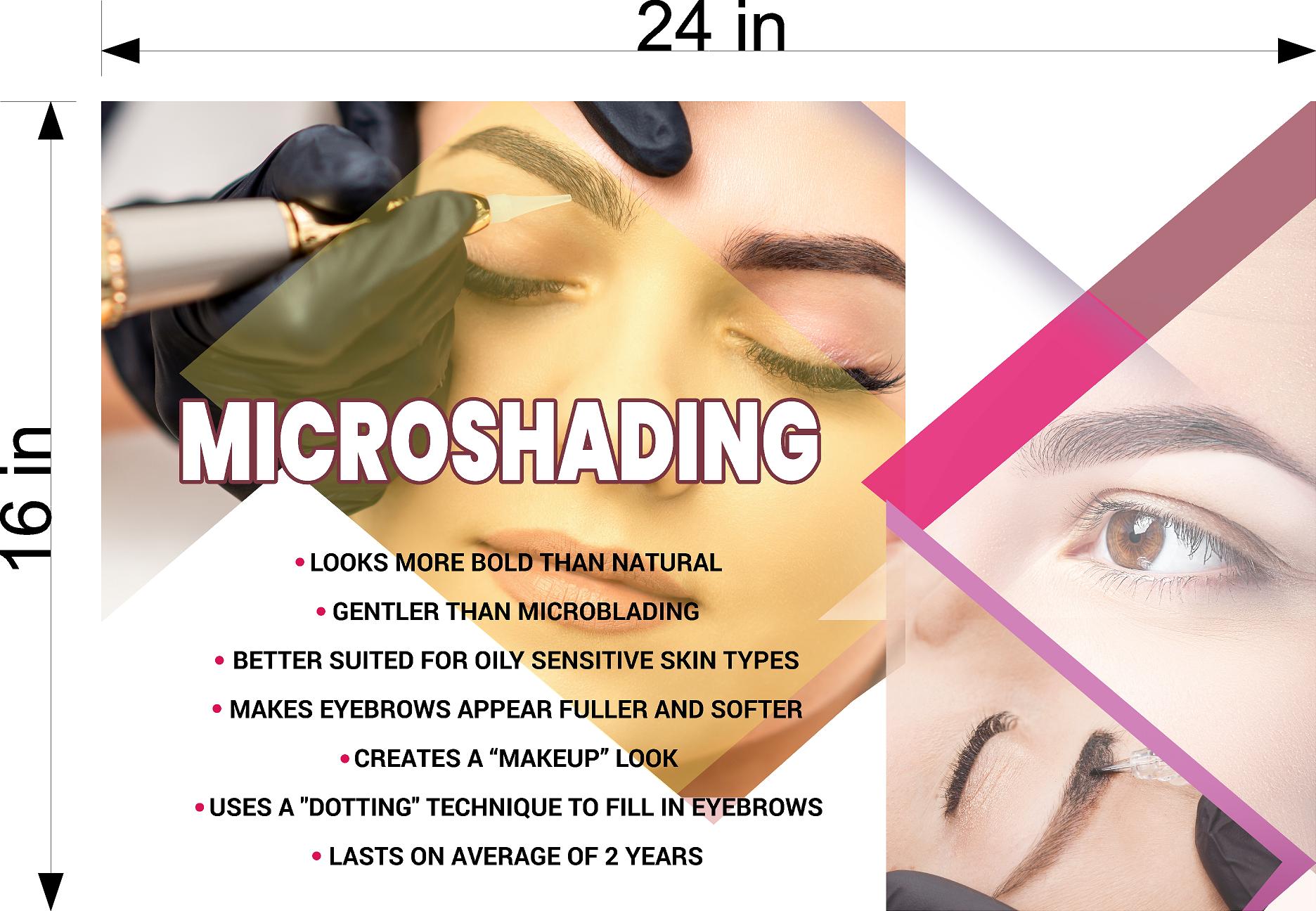 Microshading 09 Perforated Mesh One Way Vision See-Through Window Vinyl Salon Services Makeup Horizontal