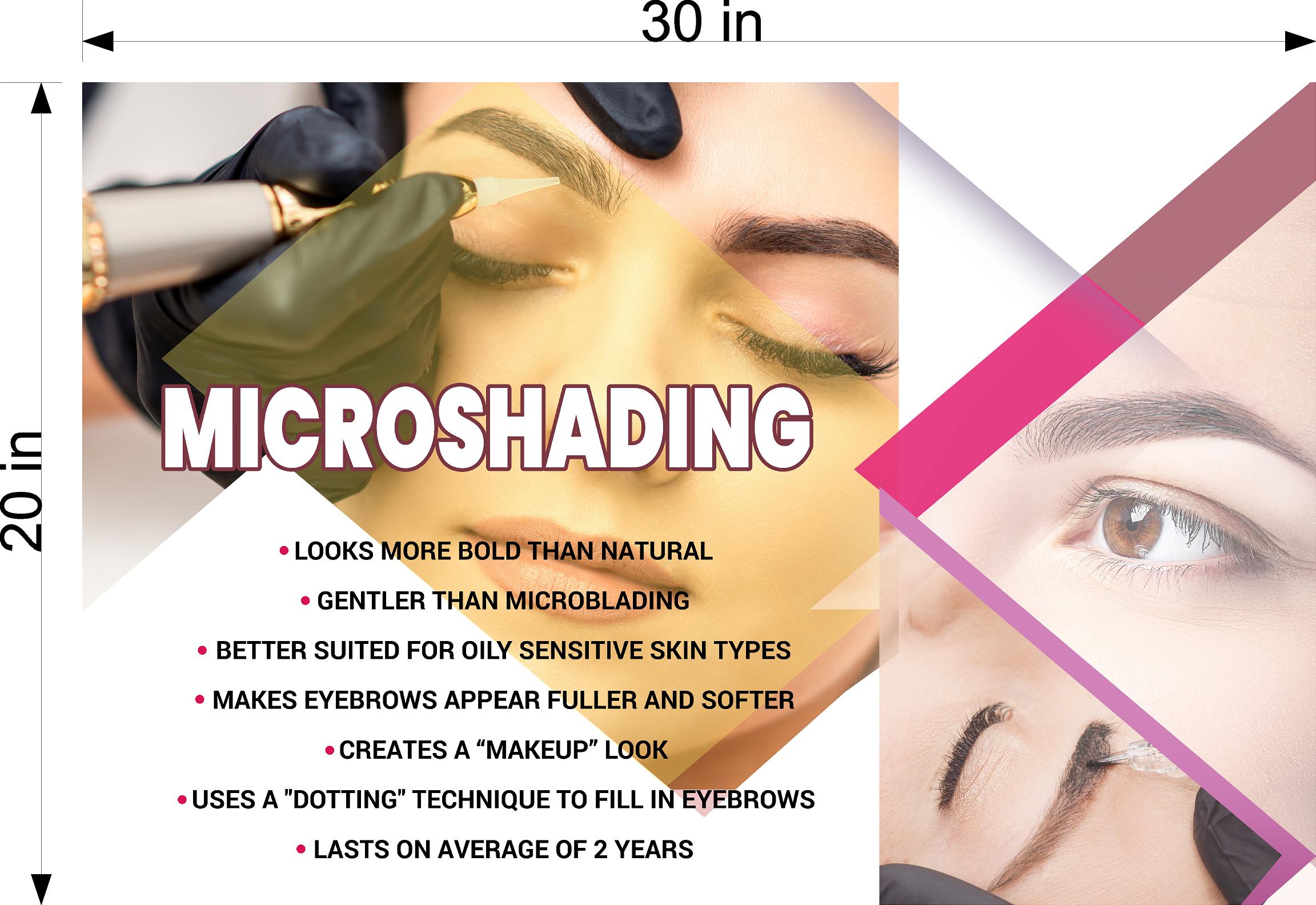 Microshading 09 Photo-Realistic Paper Poster Non-Laminated Services Semi-permanent Make-Up shading Eyebrows Horizontal