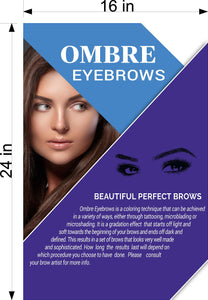 Ombre Eyebrows 06 Perforated Mesh One Way Vision See-Through Window Vinyl Salon Sign Powdered Brows Semi-permanent Vertical