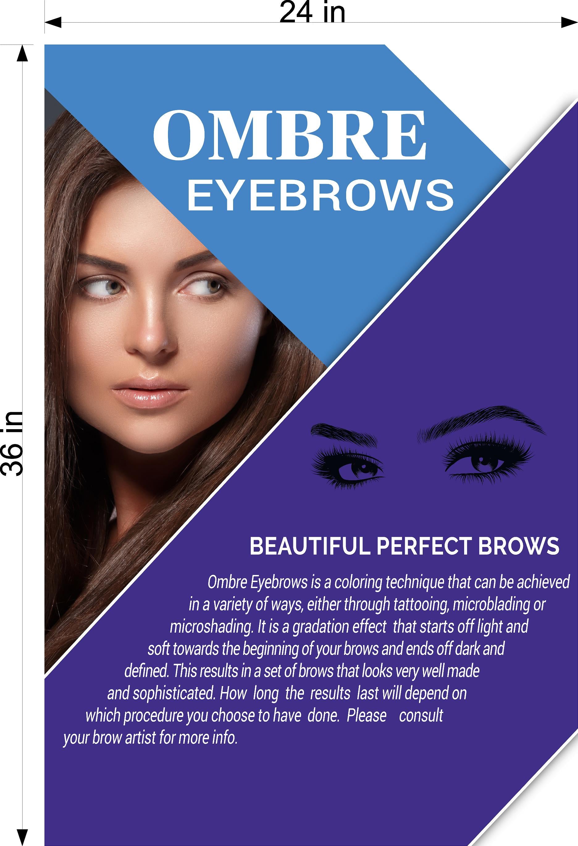 Ombre Eyebrows 06 Photo-Realistic Paper Poster Premium Interior Inside Sign Advertising Marketing Wall Window Non-Laminated Vertical