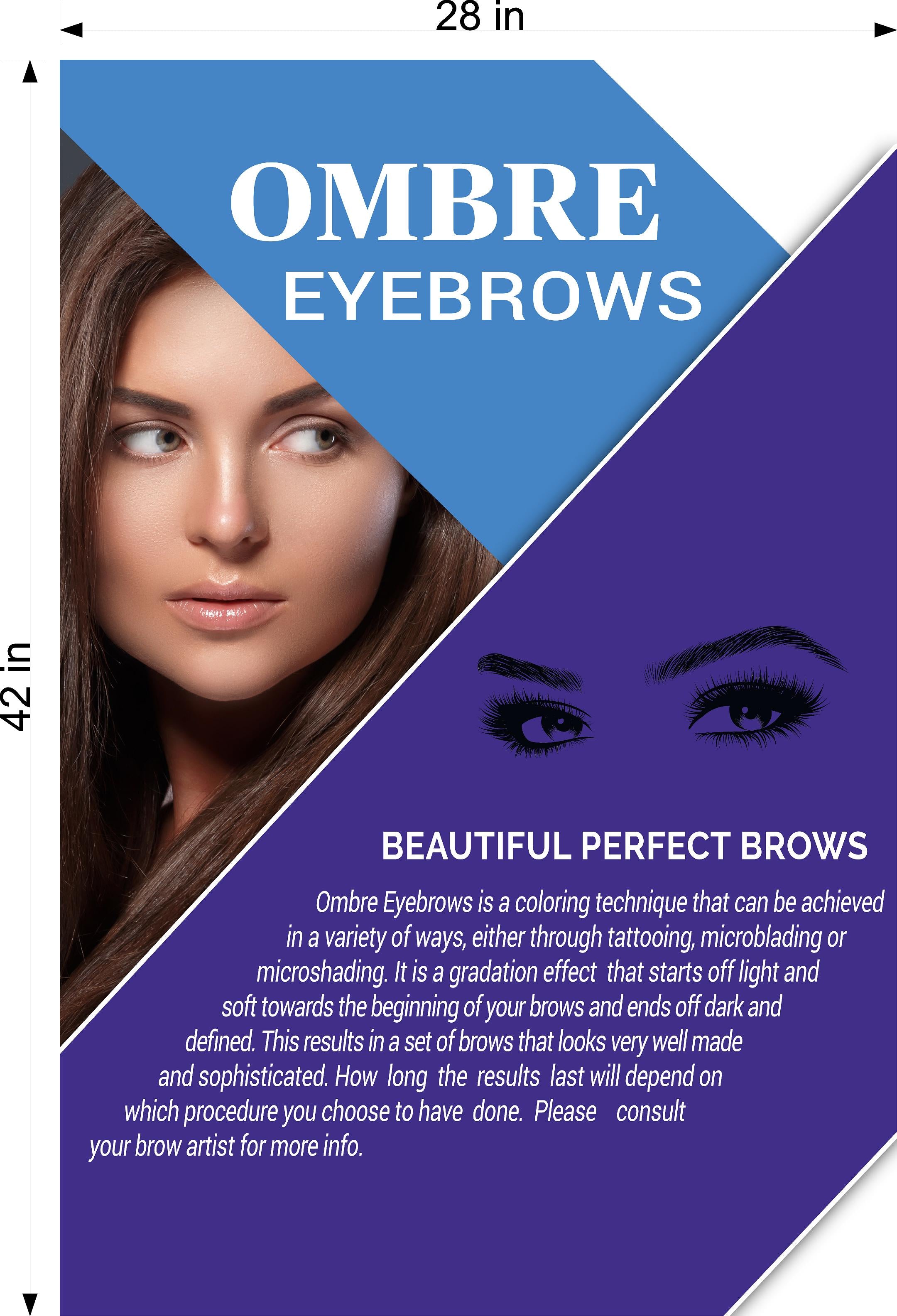 Ombre Eyebrows 06 Photo-Realistic Paper Poster Premium Interior Inside Sign Advertising Marketing Wall Window Non-Laminated Vertical