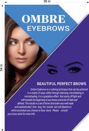 Ombre Eyebrows 06 Photo-Realistic Paper Poster Premium Interior Inside Sign Advertising Marketing Wall Window Non-Laminated Vertical