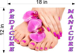 Pedicure & Manicure 19 Wallpaper Fabric Poster Decal with Adhesive Backing Wall Sticker Decor Indoors Interior Sign Horizontal