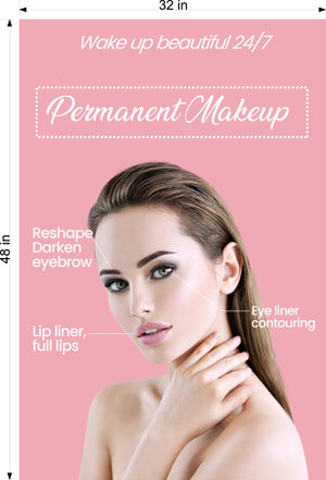 Permanent 26 Photo-Realistic Paper Poster Interior Wall Window Non-Laminated Makeup Eyebrows Microblading Vertical