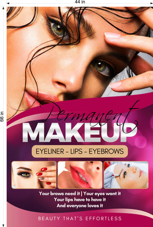 Permanent 38 Photo-Realistic Paper Poster Interior Wall Window Non-Laminated Makeup Eyebrows Microblading Vertical