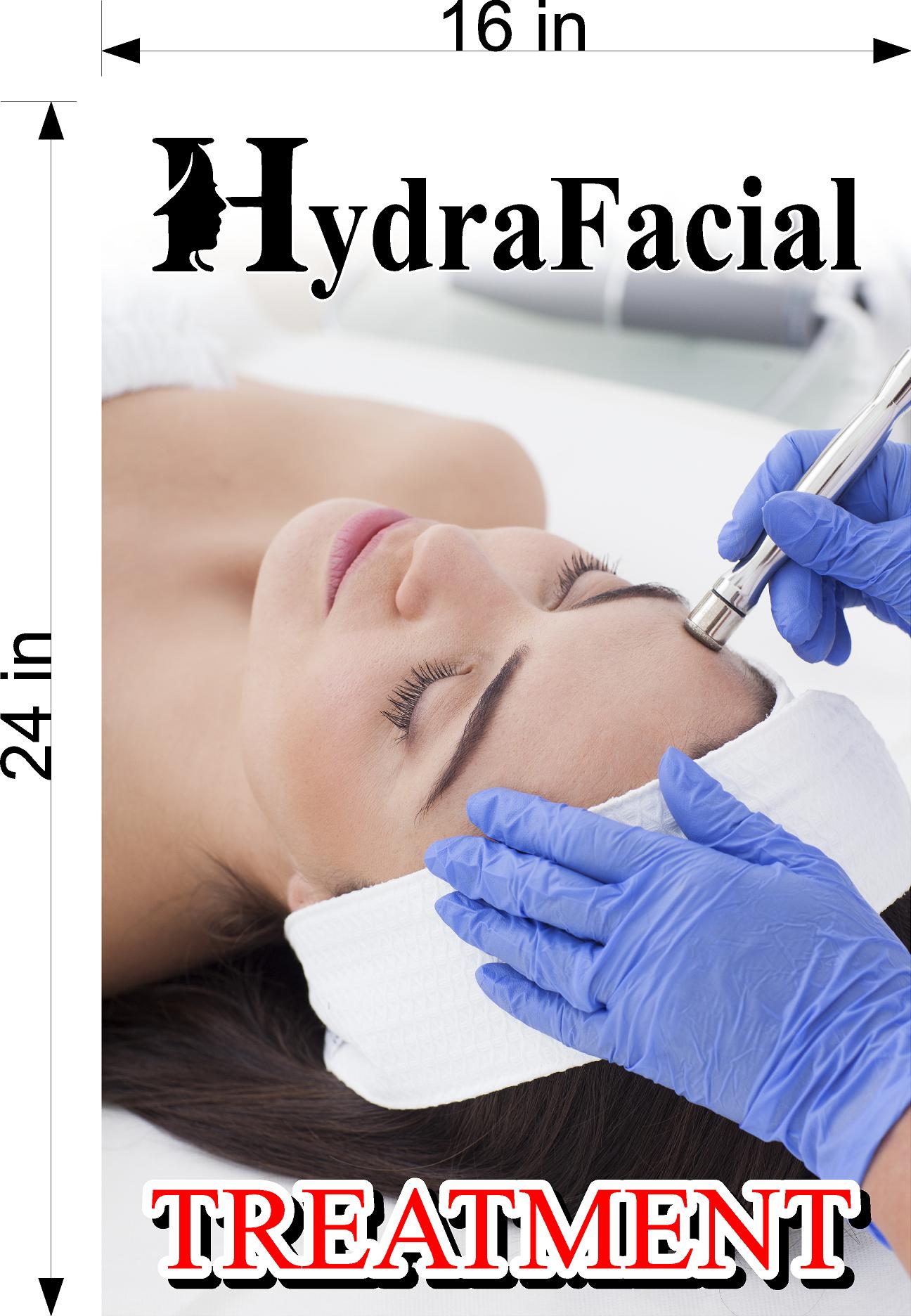 Salon 25 Photo-Realistic Paper Poster Premium Interior Inside Sign Wall Window Non-Laminated HydraFacial Treatment Vertical