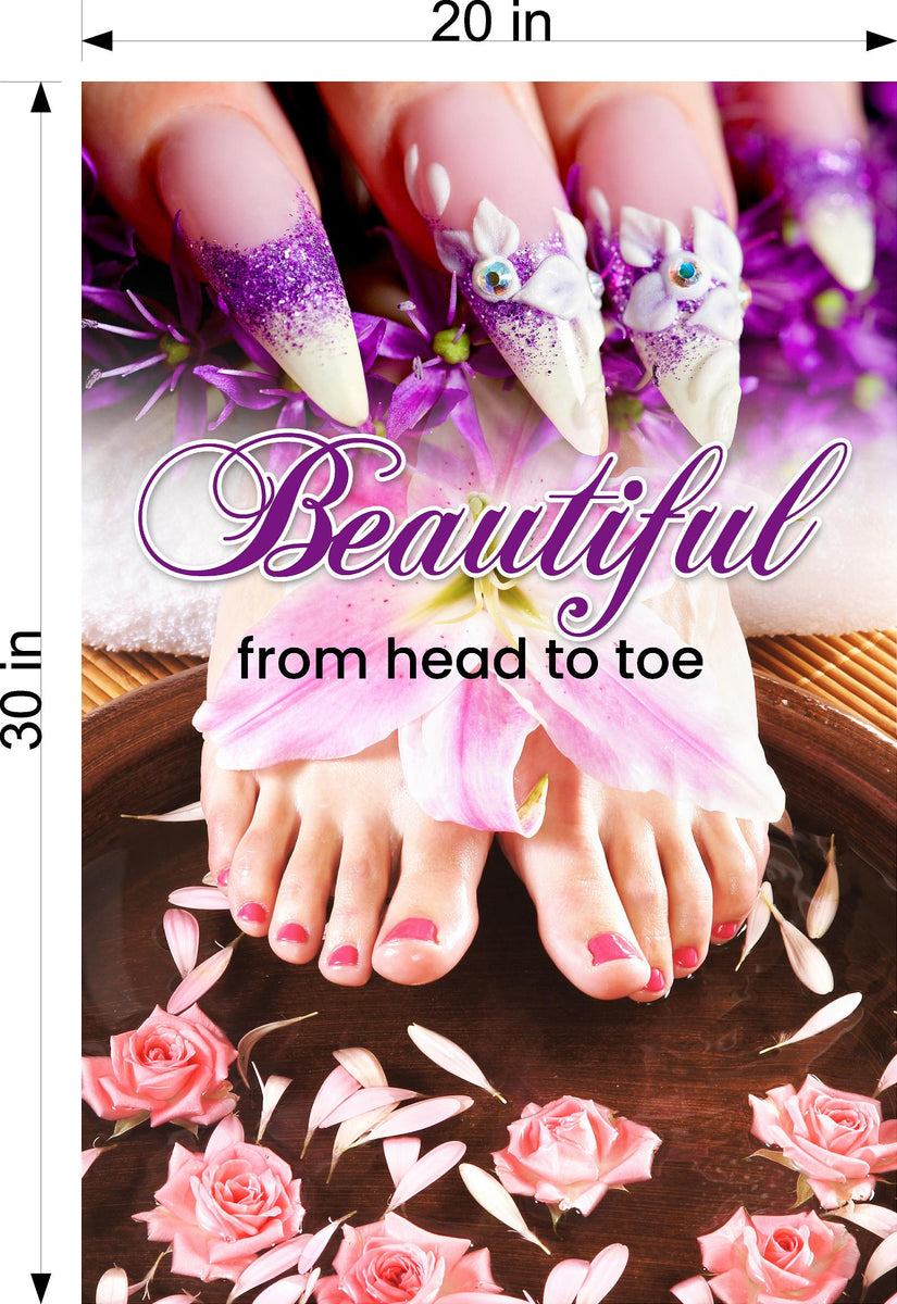 Salon 3 Vertical Photo-Realistic Paper Poster Spa Nail | NAILSIGNS.com ...