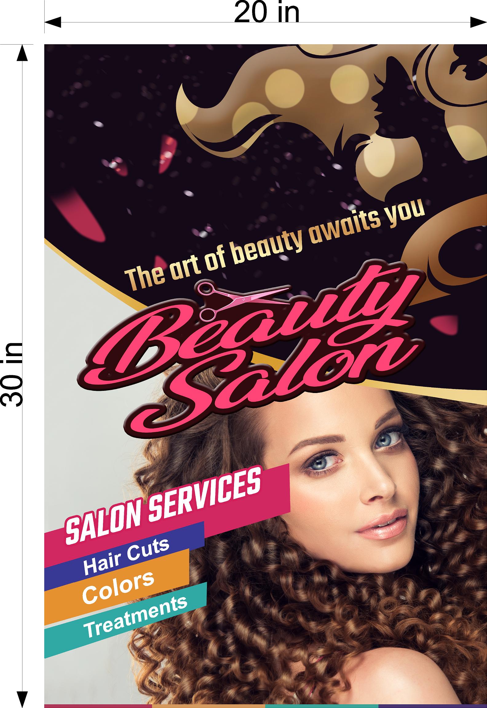 Salon 42 Photo-Realistic Paper Poster Premium Interior Inside Sign Wall Window Non-Laminated Haircut BeautyVertical