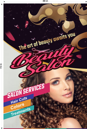 Salon 42 Photo-Realistic Paper Poster Premium Interior Inside Sign Wall Window Non-Laminated Haircut BeautyVertical